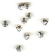 SS12705 10 5mm Sterling Silver Pleated Bicone Beads